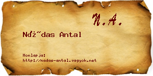 Nádas Antal névjegykártya
